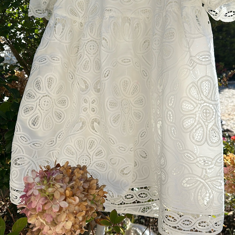 STUNNING Sezane dress 8 white lace wedding bridal shower rehearsal influencer - Picture 5 of 15